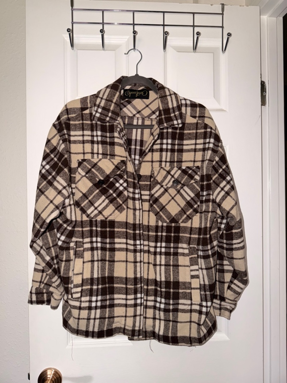 Oppermann Brown & Cream Plaid Zip Jacket